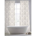 thumbnail image 5 of Beige Floral Boho Sheer Curtains 96 Inch Length 2 Panels Set, Retro Ethnic Tribe Abstract Art Voile Window Treatment Semi Sheer Long Curtains Drapes for Bedroom/Living Room/Kitchen 52"x96"x2, 5 of 7