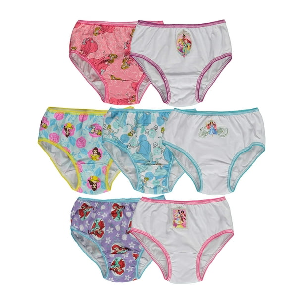 Disney Girls' Toddler Princess Underwear Mulipacks, Multi7pk, 2T/3T