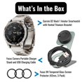 thumbnail image 7 of Garmin D2 Mach 1 Smartwatch with Vented Titanium Bracelet Bundle with Portable Charger Stand and USB Cable, and 9H 47mm Tempered Glass Screen Protector Film (3 Items), 7 of 7