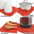 thumbnail image 5 of 2 Pack (9"x12") Silicone Trivets for Hot Pots and Pans - Multi-Purpose & Versatile Trivet Mat - Heat Resistant Silicone Trivet - Durable & Flexible Hot Pads for Kitchen Counter - Orange Red, 5 of 5