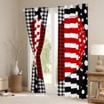 thumbnail image 3 of jejeloiu Cute Loves Pattern Blackout Curtains Set of 2 (52x84 Each),Modern Geometric Plaid Window Curtains,Red White Black Curtains and Drapes For Men Women,Ultra Soft Home Decor, 3 of 6