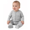 thumbnail image 2 of Bellafa Infant Baby Boys' Long Sleeve Footed One-Piece Button Snap Romper Jumpsuit Cotton Bodysuit Onesies For Newborn 0-12M, 2 of 7