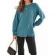 thumbnail image 2 of Blusas de Larga para Mujer, con Cuello Redondo Plisado, Informales, de Negocios, Ropa de Moda. Azul y Verde S, 2 of 6