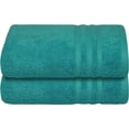 thumbnail image 5 of Infinitee Xclusives Spa and Hotel Quality Turkish Cotton 2 Piece Teal Bath Towels Set, 5 of 8