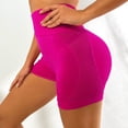 thumbnail image 2 of Women's Workout Biker Shorts High Rise Elastic Waist Athletic Yoga Short Pants Slim Fitted Fitness Gym Shorts (S, Hot Pink), 2 of 5