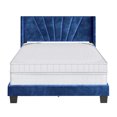 thumbnail image 6 of Boyd Sleep Valencia Blue Velvet King Size Fully Upholstered Platform Bed Frame with Adjustable Headboard, Qualified Box Spring or Foundation Required for Use, 6 of 11