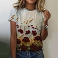 thumbnail image 2 of Fshinging Summer Tops Casual Printed Short Sleeve Crew Neck Summer Fashion Tie-Dye Print Blouse, 2 of 5
