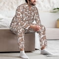 thumbnail image 7 of Salouo brown sloth family Print Button-Front Long Sleeve Pajama Set for Men, Soft 2Pjs Men's Long Sleeve Sleepwear-Medium, 7 of 7