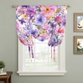 thumbnail image 2 of Farmhouse Flowers Balloon Curtains for Living Room/French Door, Spring Watercolor Purple Pink Floral Tie Up Curtains 63 Inch Length Energy Saving Kitchen Curtains Shades for Windows 42"x63", 2 of 8