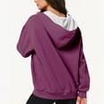 thumbnail image 3 of Augper Women Fashion Fleece Blouse Long Sleeve Tops Sweatshirt Pockets Drawstring Hoodied, 3 of 6
