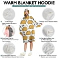 thumbnail image 5 of Cute Yellow Hedgehog Pattern Wearable Oversized Blanket,Wearable Blanket Hoodie for Adults,Cozy Hooded Blankets with Super Pockets,Super Warm Fuzzy Pullover for Women & Men, 5 of 6