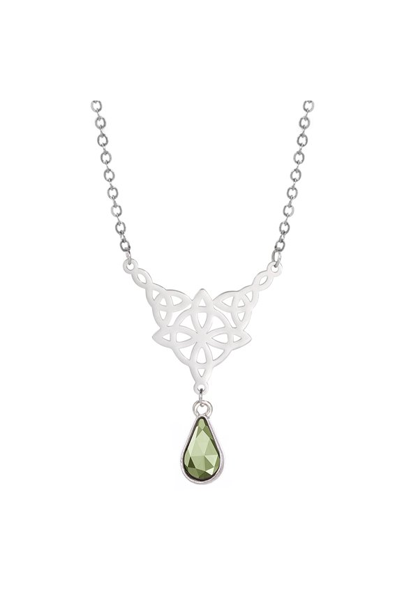 Celtics Knot Pendant Necklace Pearl Crystal Rhinestone Chain Choker Necklaces