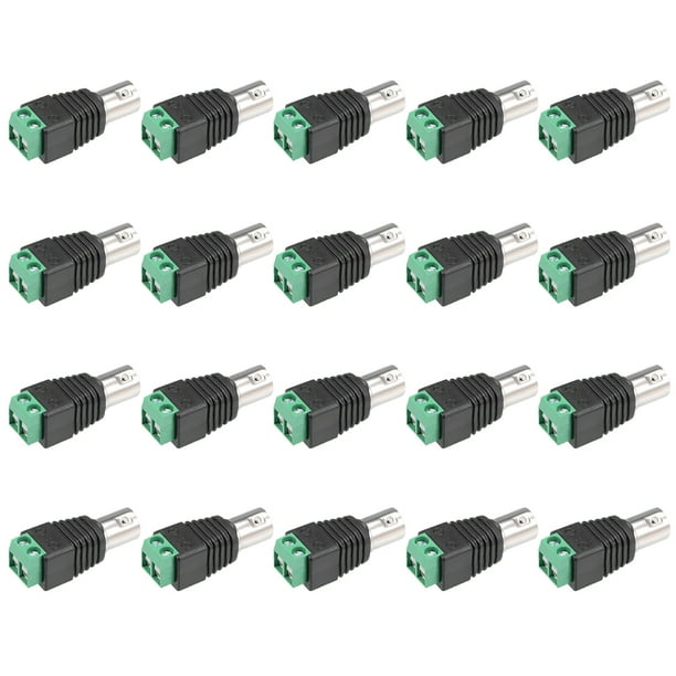 20Pcs Cat5 to Coaxial Camera CCTV BNC Female Connector Screw Terminal Adapter