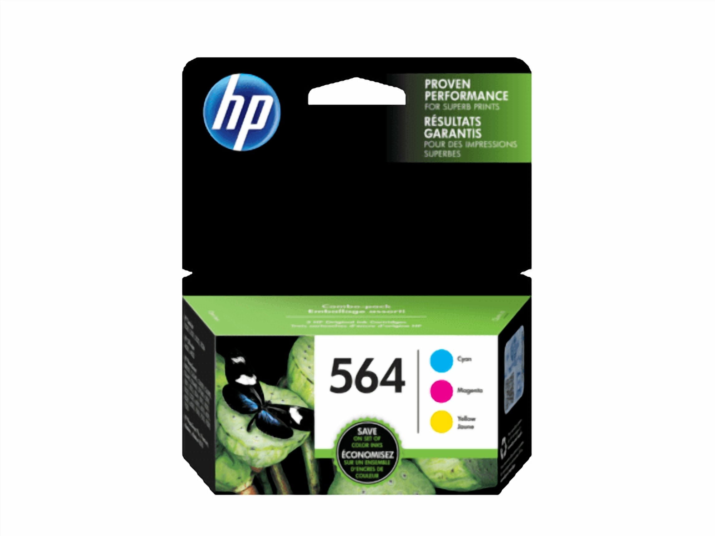 HP 564 3-pack Cyan/Magenta/Yellow Original Ink Cartridges, Per cartridge: ~300