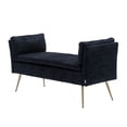 thumbnail image 6 of Modern Solid PlyWood Living Room Bench with Pillows and Arms, Polyester Fabric  Bench for Bedroom End of Bed, Rest Couch Seat with Metal Legs for Living Room Bedroom Entryway, Black, 6 of 9