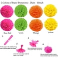 thumbnail image 3 of Rainbow Fiesta Party Decorations 20 Pcs Pom Poms Flowers Hanging Paper Fans Triangle Bunting Flags Polka Dot Garlands String for Birthday Parties Wedding Fiesta Mexican Party Decor, 3 of 6