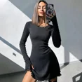 thumbnail image 2 of BWQ-minivestido corto de punto para mujer, ropa de calle de manga larga, Bodycon, artículos al por mayor para negocios, primavera y otoño, 2024, 2 of 6