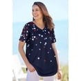 thumbnail image 3 of Woman Within Plus Size Cuffed Americana Print Tee, 3 of 6