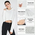 thumbnail image 4 of TFixol Sudadera con capucha para mujer con agujeros para el pulgar y cordón de manga larga, 4 of 8