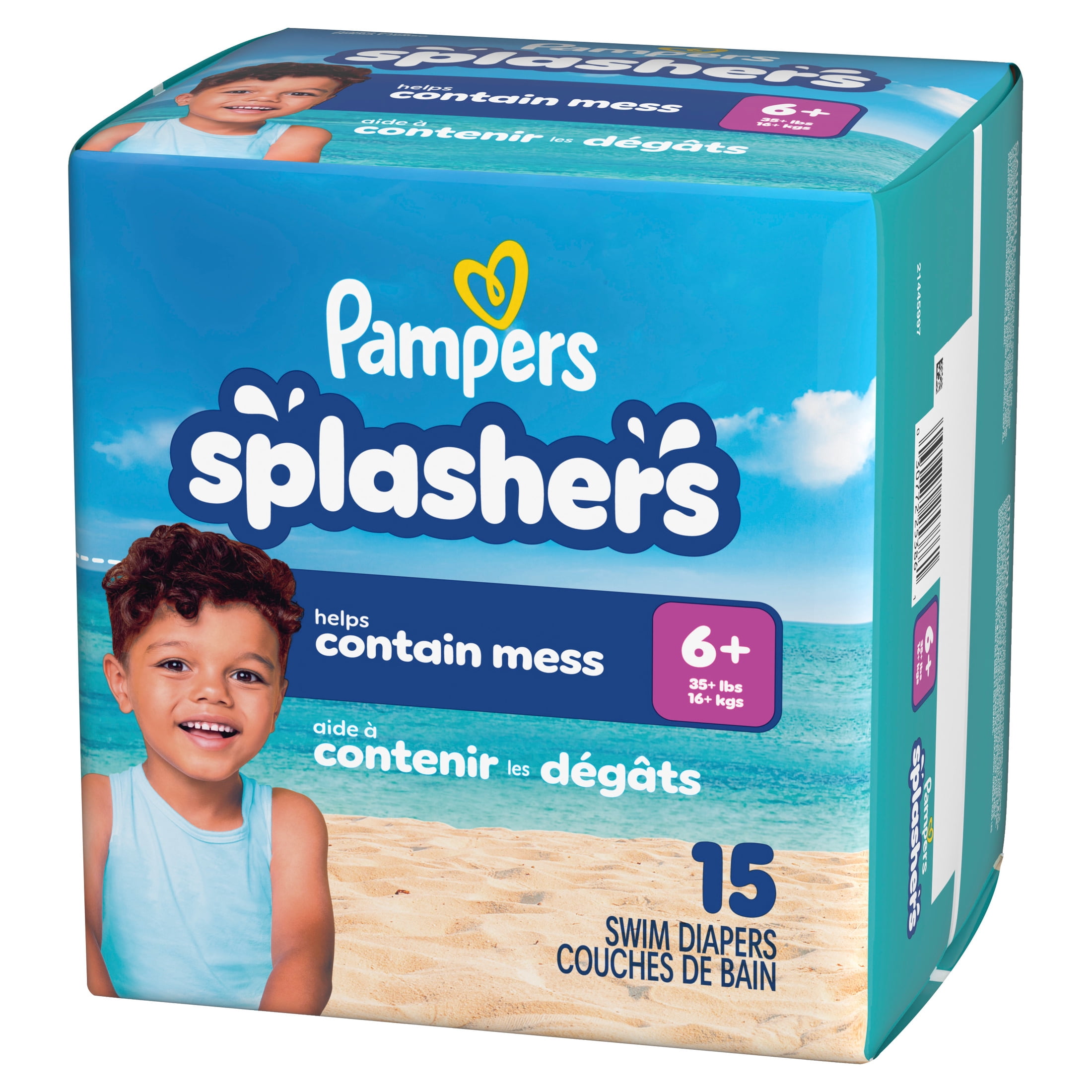 Pampers Splashers Swim Diapers, Size 6+, 15 Count (35+ lbs)