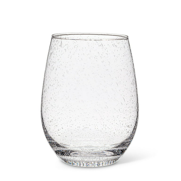 Set of 6 Seeded Stemless Wine Glass 