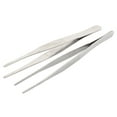 thumbnail image 1 of Unique Bargains Home Flat Edge Forceps Straight Tweezers Silver Tone 16cm Length 2pcs, 1 of 3