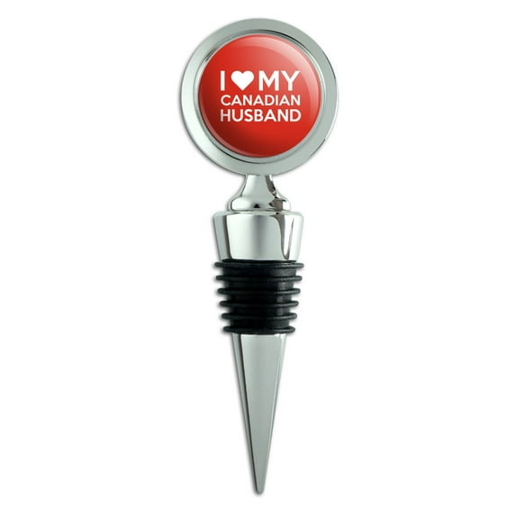 I Love My Canadian Husband Wine Bottle Stopper