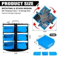 thumbnail image 5 of Rotating Storage Bins Tool Organizer 3 Tiers Hardware Crafts Small Parts, Nuts and Bolts, Revolving 12 Bins Storage for Workshop, Shed, Garage, Home(Blue)$$Tools & Hardware Other, 5 of 7
