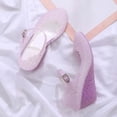 thumbnail image 5 of Women's Jelly High Heel Sandals Hollow Out Beach Sandals with Bukle Straps (Purple 38), 5 of 7