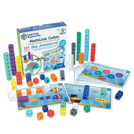 Learning Resources MathLink Cubes Kindergarten Math Activity Set Sea Adventures! Math Games Ages 5+