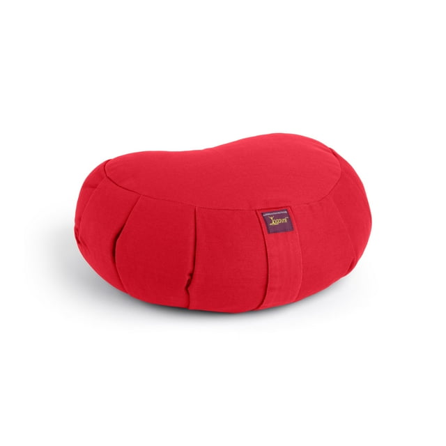 Zafu Coussin - Forme Croissant/cœur Rempli de Sarrasin - 1 Pce - Yogavni (Rouge)