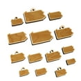 thumbnail image 1 of Pennsylvania State Silhouette Wood Mini Charms Shapes DIY Craft Jewelry - With Hole - 30mm (6pcs), 1 of 7