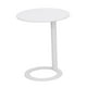 thumbnail image 4 of Mesita auxiliar pequeña, moderna, minimalista, de metal con base, pequeña mesa de pedestal decorativa. Blanco, 4 of 9