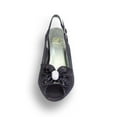 thumbnail image 2 of FLORAL Staci Women's Wide Width Peep Toe Glitter Bow with Jewel Slingback Pump BLACK 7, 2 of 6
