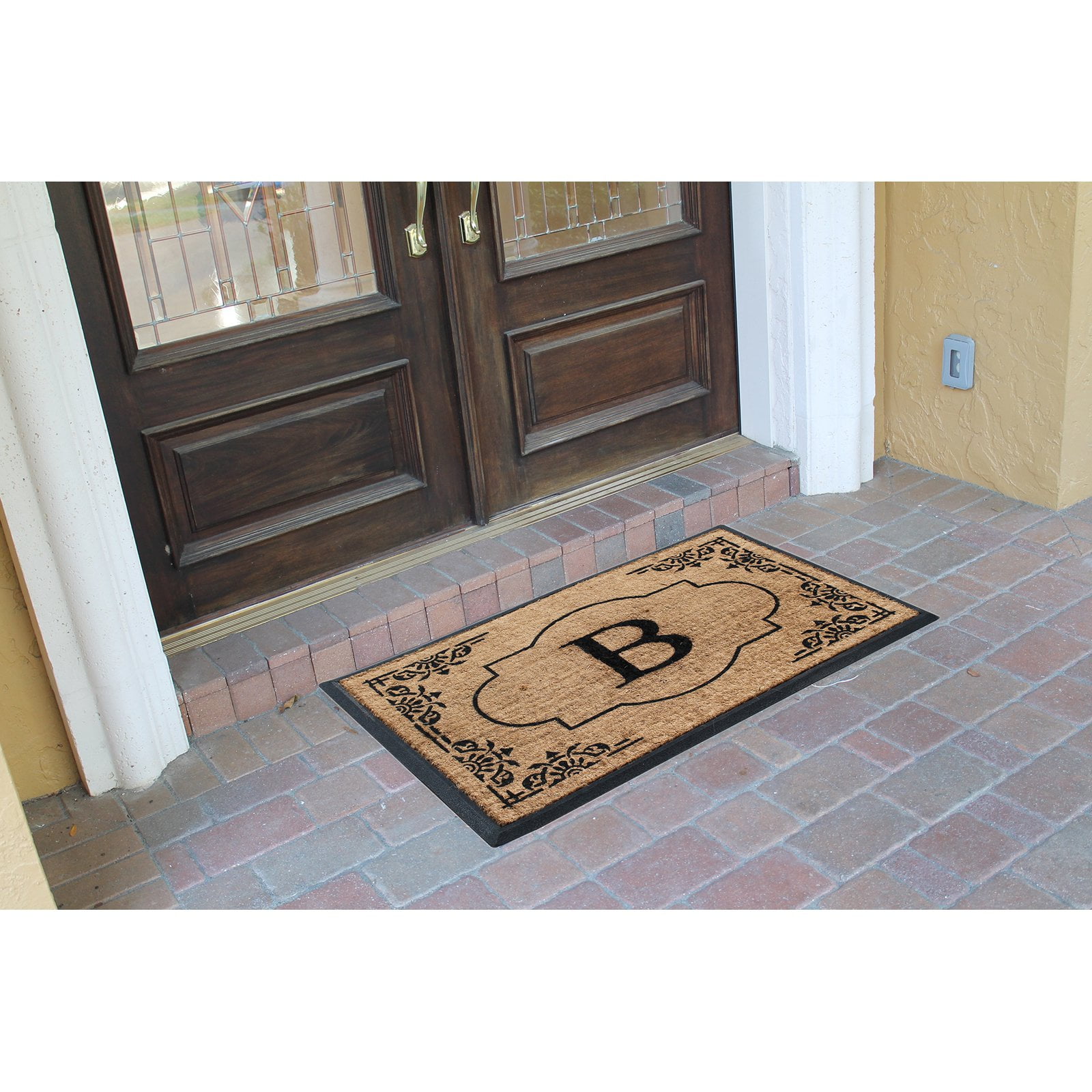 First Impression Fl Rubber And Coir Monogrammed Indoor Outdoor First Impression Fl Rubber And Coir Monogrammed Indoor Outdoor Door Mat