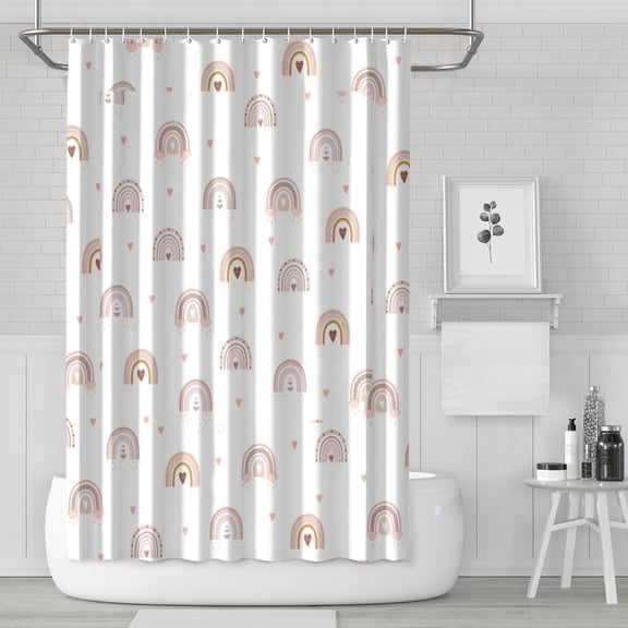Waterproof Bohemian Shower Curtain 72x72 Inch Boho Style Polyester Unique Shower Curtain for Bathroom Hotel Home Decor with 12 Plastic Hooks