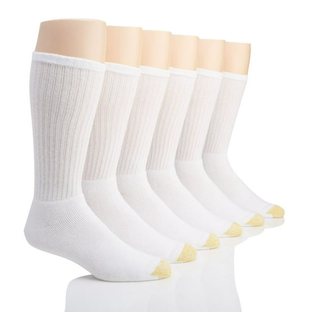 GOLDTOE Men's Gold Toe 3400S Harrington Crew Sock 6 Pack (White XL
