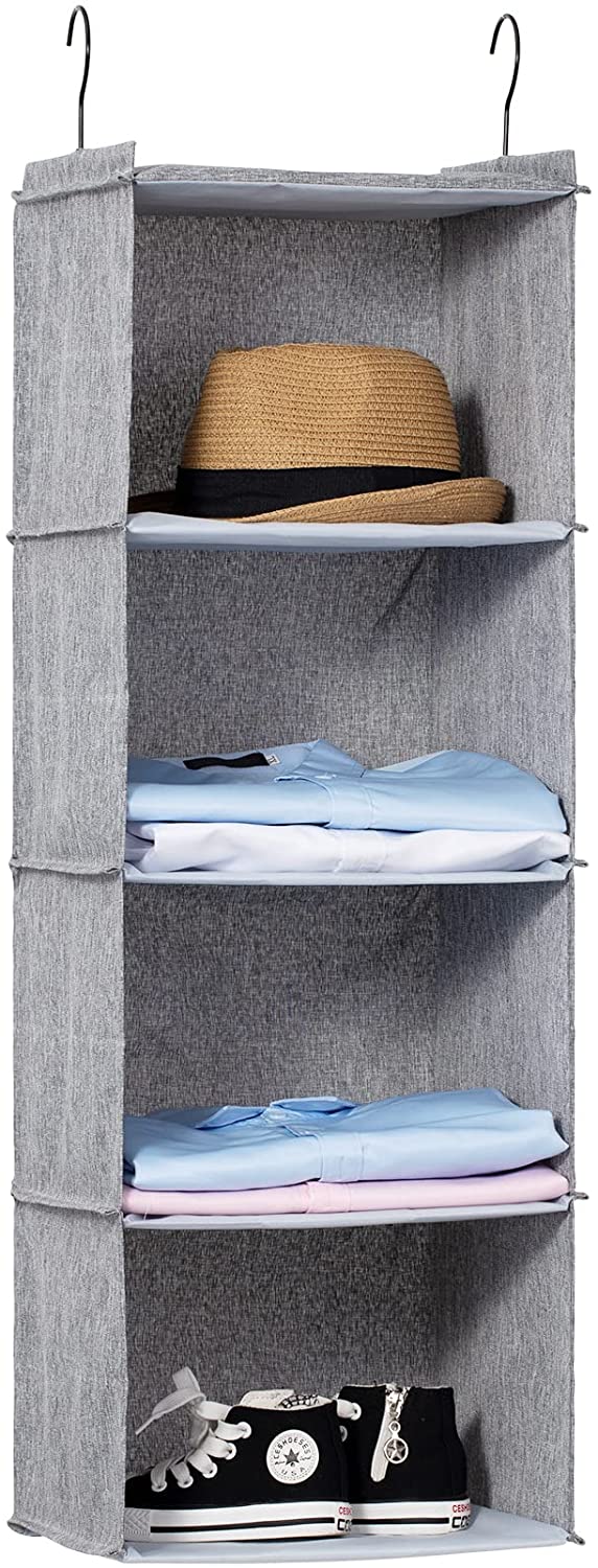4Shelf Hanging Storage Closet Organizer, Linen Rv Storage and