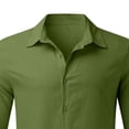 thumbnail image 3 of WUANDIXFA Boys Stretch Soft Dress Shirts Free Long Sleeve Button Down Shirts with Pockets for School Prom (Army Green, 7-8 Years), 3 of 3