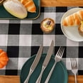 thumbnail image 4 of Buffalo Check Plaid Table Runner, Cotton Polyester Blend Classic Family Dinner Table Runners for Indoor Outdoor Parties, Christmas Events Home Decoration (Black and White, 14 x 108 Inch), 4 of 6