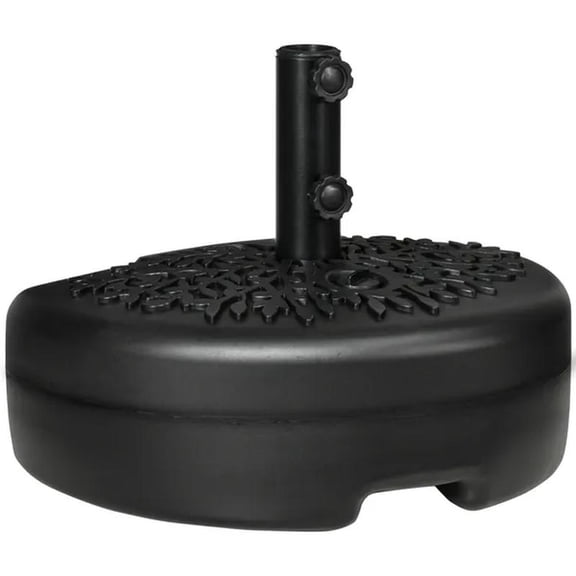 Half Round Umbrella Base Sand or Water Filled Black Patio Stand Holder for Lawn Deck Backyard Garden