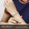 thumbnail image 5 of JeenMata 5.5 Carat April Cubic Zirconia - Oval Cut Birthstone Tennis Bracelet Eternity Design - White Gold Plating, Female, Adult, 5 of 9