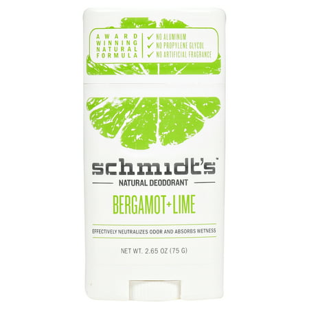 Schmidt's Bergamot + Lime Natural Deodorant Stick, 2.65