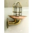 thumbnail image 2 of Vintage Wall Light Revivals Brass Swan Neck Passageway Lamp with Copper Shade, 2 of 5