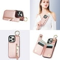 thumbnail image 2 of Cutyskin for iPhone 15 Pro Wallet Case【RFID Blocking】 with Card Holder Cash Pocket Zipper Bills Slot, Soft PU Leather Magnetic Back Folio Kickstand, Finger Ring Holder Hook Phone Case, Rosegold, 2 of 9