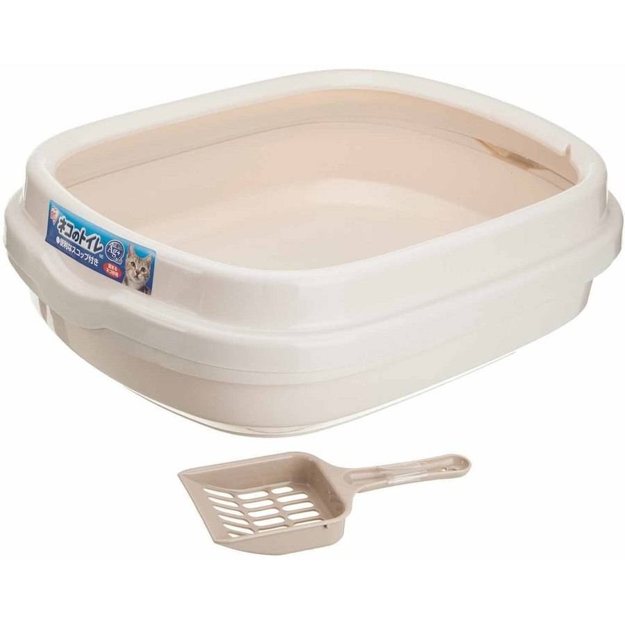 IRIS Open Top Cat Litter Box with Scoop, Tan