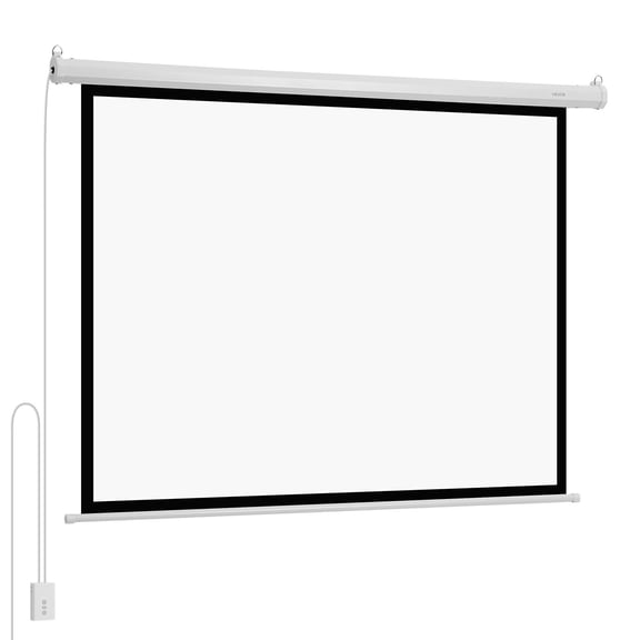 Motorized Projector Screen, 72 inch 4:3 1080 HD Electric Projection Screen, Wall Mounted Projection Dispaly Projector with Remote Control, Automatic Movie Screen for Family Home Office Theater