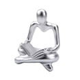 thumbnail image 4 of GUOOL Creative Abstract Thinker Statue Figurine Collectable Decorative Resin Sculpture Argent, 4 of 9
