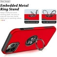 thumbnail image 3 of Entronix Case Designed for Apple iPhone 14 Pro Heavy Duty Case with Built-in Kickstand, Dual Layer Protection with Rotating Holder Ring, Sturdy Case for Apple iPhone 14 Pro, Red, 3 of 6