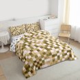 thumbnail image 3 of Homewish Abstract Pixel Geometric Bedding Comforter Set,Modern Minimalist Checkered Twin Comforter Sets,Light Brown Greenk Bedding Set For Teens,Ultra Soft Home Decor Reversible,2pcs, 3 of 8